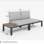 66 cm W Powder Coated Steel Patio Sofa with Cushions