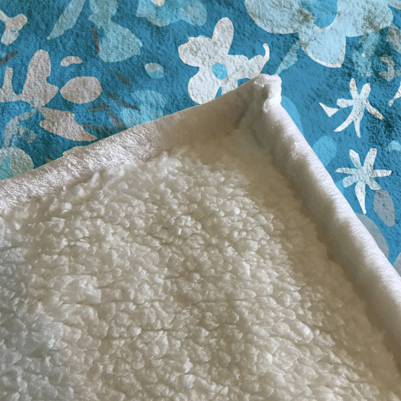Throw Blanket, 51" W x 60" L, Floral/Abstract, Blue/Gray