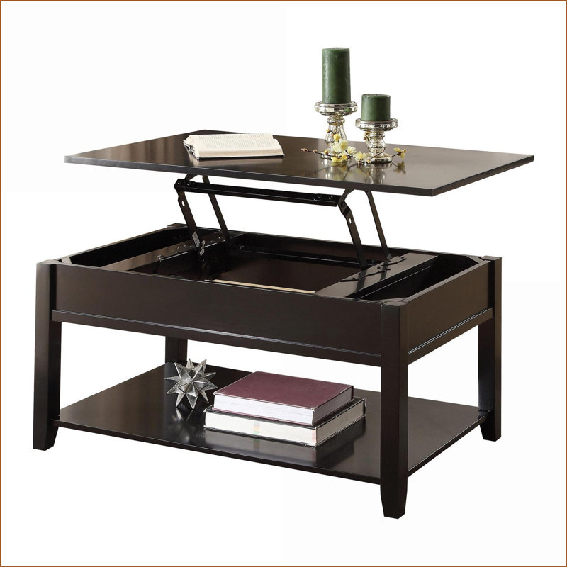 Table basse espresso peu encombrante avec base à piédestal sphérique, décor sophistiqué pour le salon