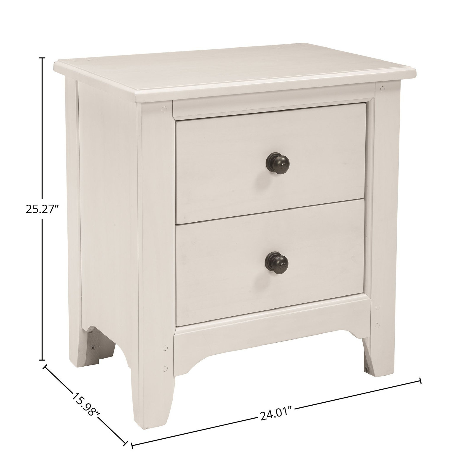 Mabank 2 - Drawer Nightstand, White