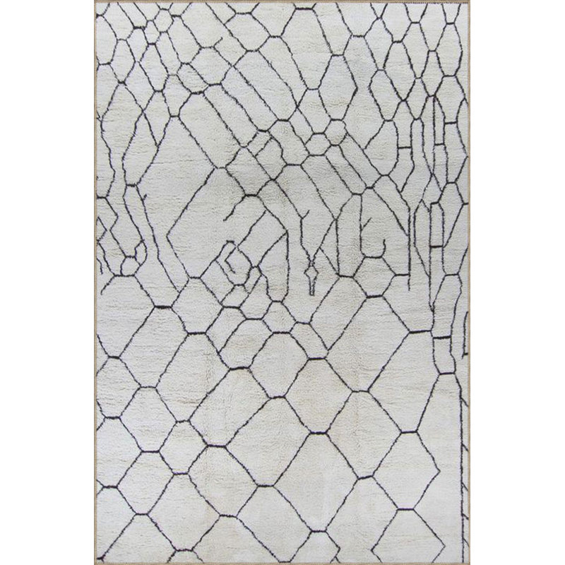 Tapis tissé rayé à motif de losanges et lavable, Carré 3 pi 11 po