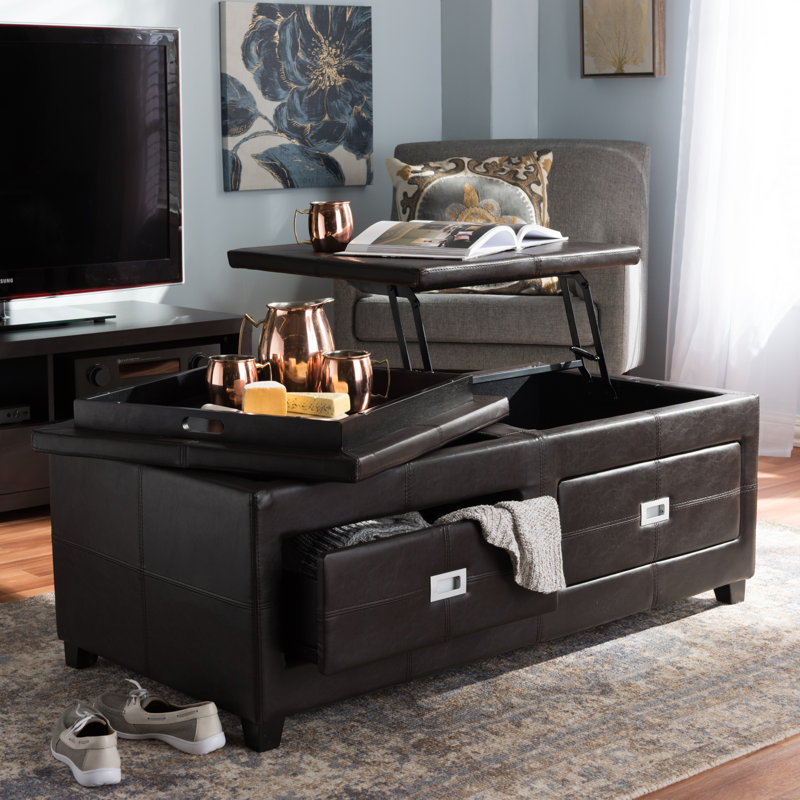 Lift Top Four Leg Coffee Table with Storage