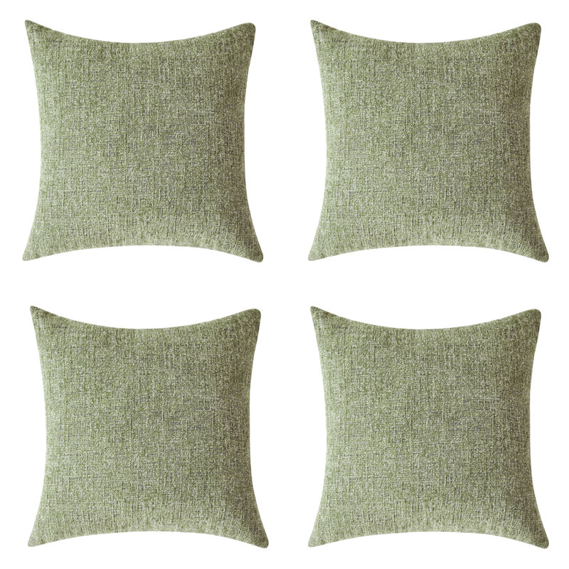 Chenille Pillow Covers Outdoor Reversible Throw Pillow, Blue, 18''H x 18''W x 1"D, Pillow Cover Only - No Insert