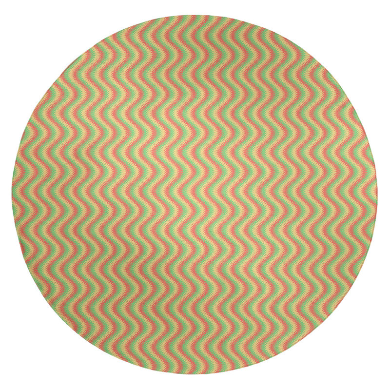 Chenille Striped Indoor Rug, Round 5'