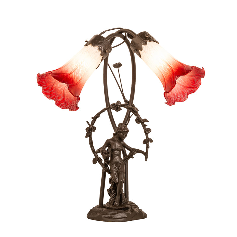 Diop Table Lamp, Red/White