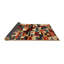 Tapis abstrait rouge / vert / brun-31200252