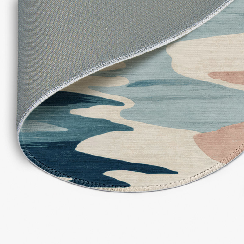 Tapis intérieur et extérieur gris Watercolor, Rond 5 pi