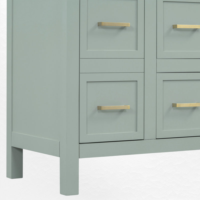 Nimat 36'' Single Bathroom Vanity with Resin Top, Gold, Green