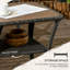 Table basse en rotin PE avec tablette de rangement Outsunny Patio