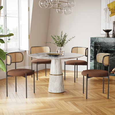 Canice Boucle Upholstered Metal Leg Side Chair