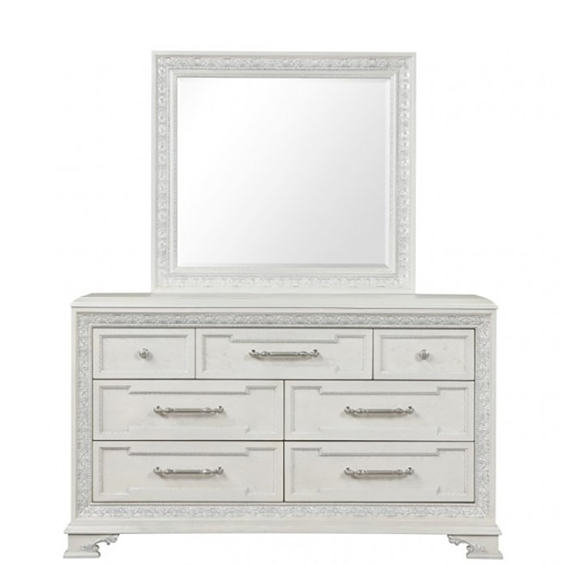 Commode 7 tiroirs avec miroir Sahnke