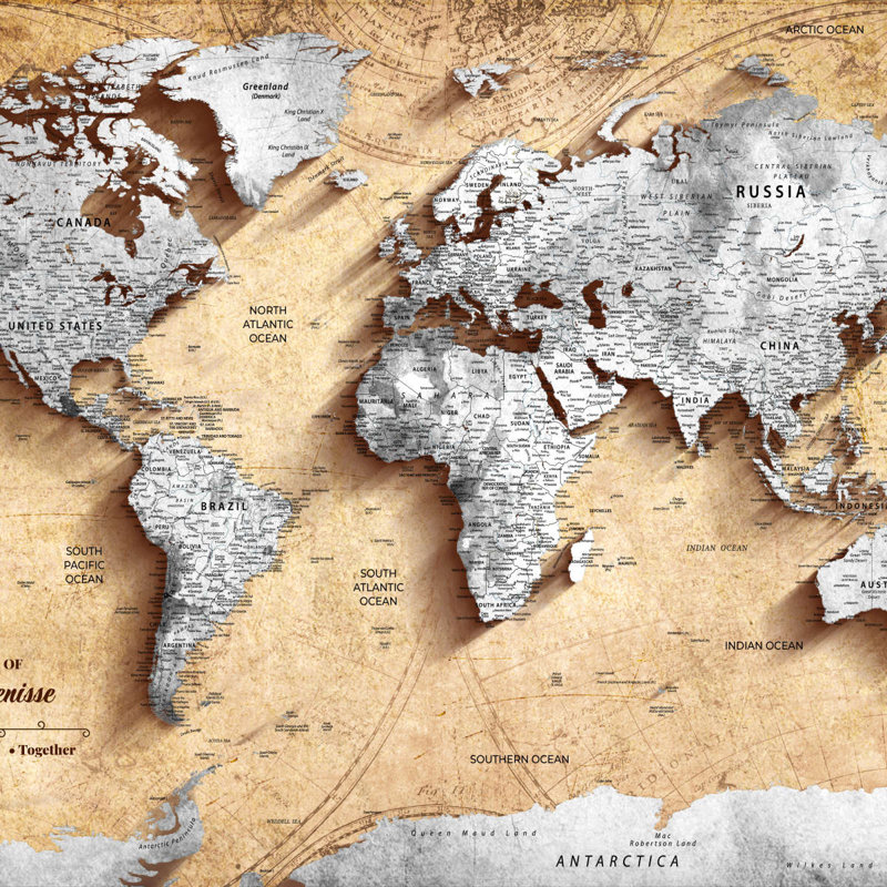 Carte du monde personnalisée punaise II, H 16 po x l 24 po, Oui