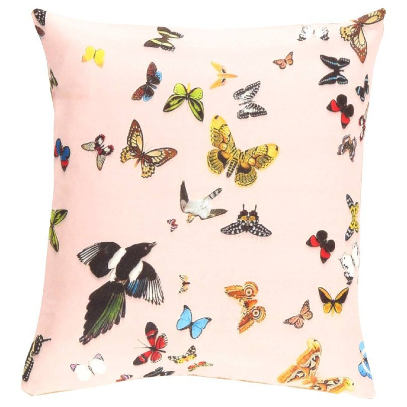 Turkish Fine Silk Style Pillow in Light Pink/Beige/Black/Yellow, White/Red/Olive, 16" H x 16" W