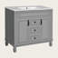 Meuble-lavabo sur pied 36 po avec lavabo supérieur, meuble-lavabo simple moderne avec 2 portes à fermeture douce et 2 tiroirs-1836082060