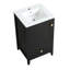 Meuble-lavabo de salle de bain 20 po - Noir, lavabo en céramique, lavabo à un tiroir facile à nettoyer, trop-plein intégré-237785764