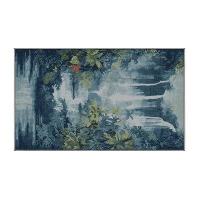Machine Washable Green Area Rug