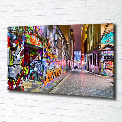Colourful Graffiti - No Frame Print on Canvas