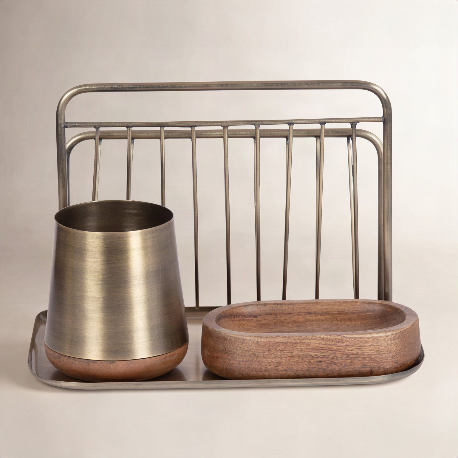 Montae Metal Stackable Desk Organizer, Brown