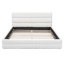 Grand lit plateforme tapissier, blanc