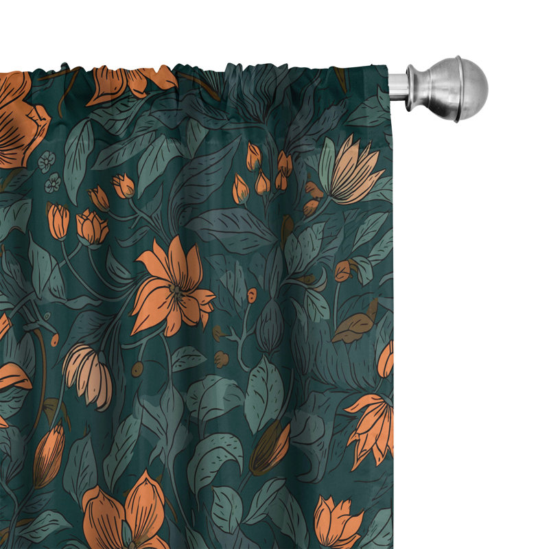 Jeramaine Semi Sheer Curtain Pair, 28" W x 63" H