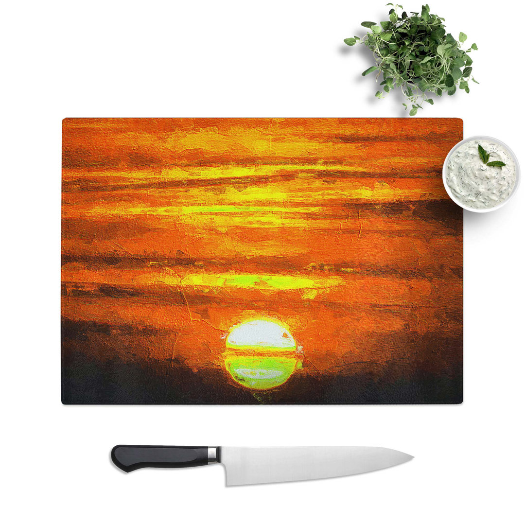 Tempered Glass Sunset Chopping Board