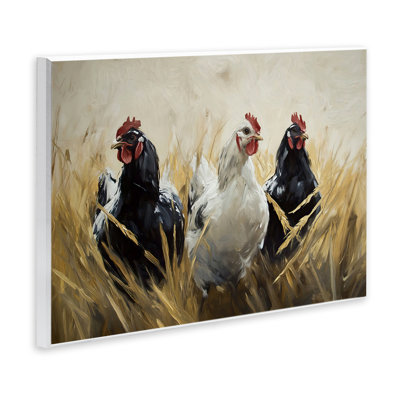 Chickens In Wheat Field, plaque murale, design par Tina LeCour