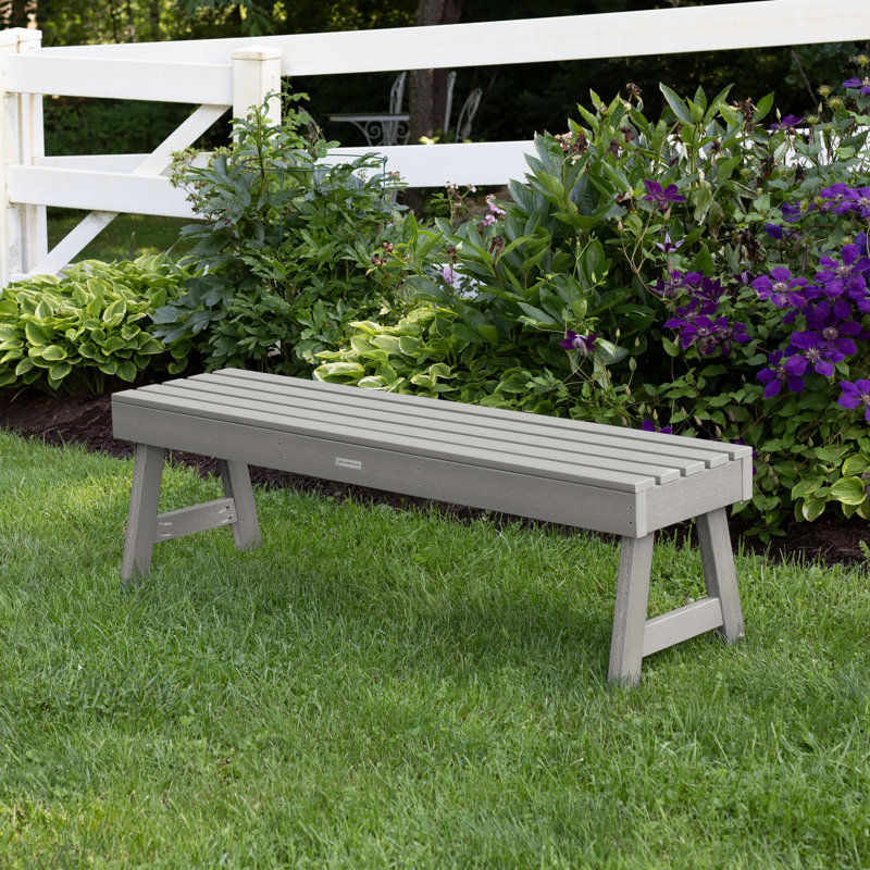 Banc de pique-nique en plastique sans dossier Midwest, Gris havre