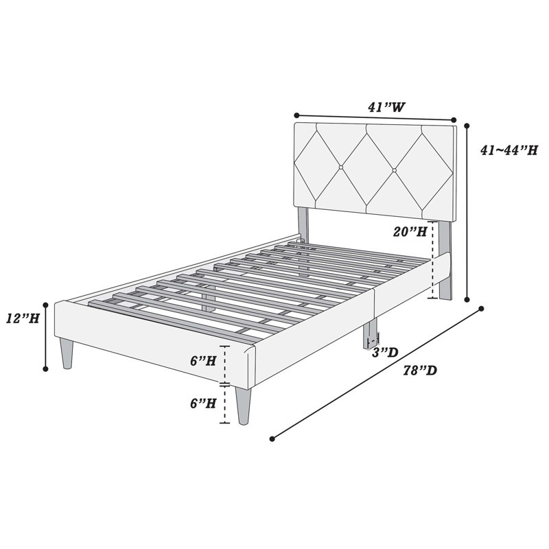 Twin Bed, Navy Blue