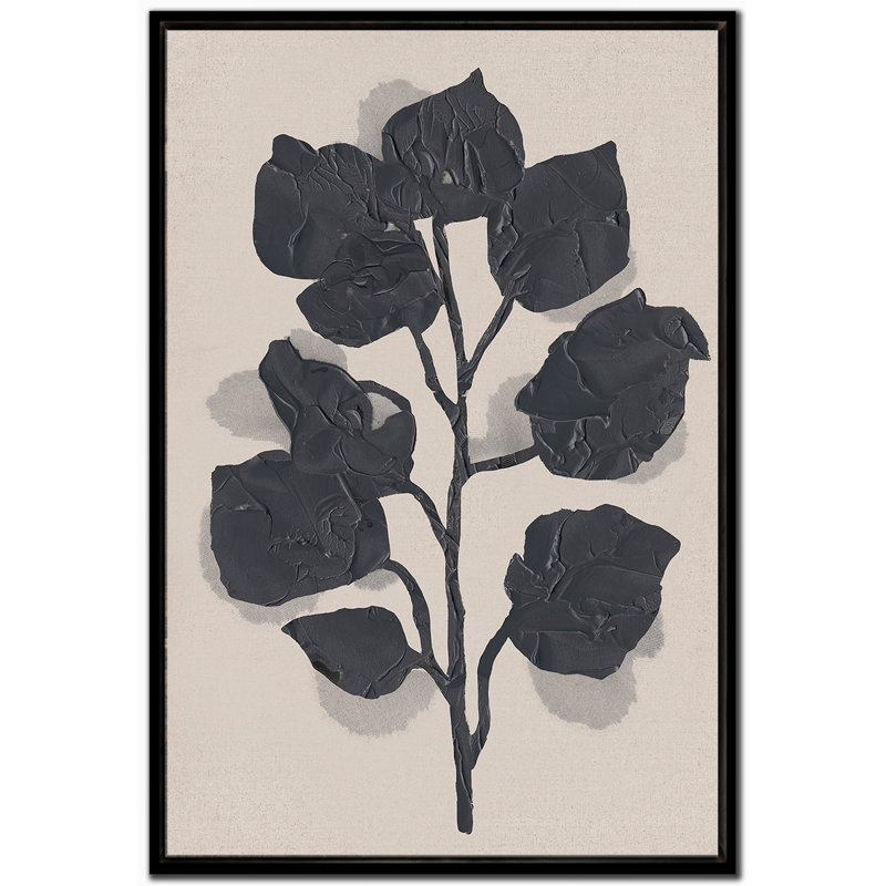 Black Rose Silhouette I Canvas Wall Art