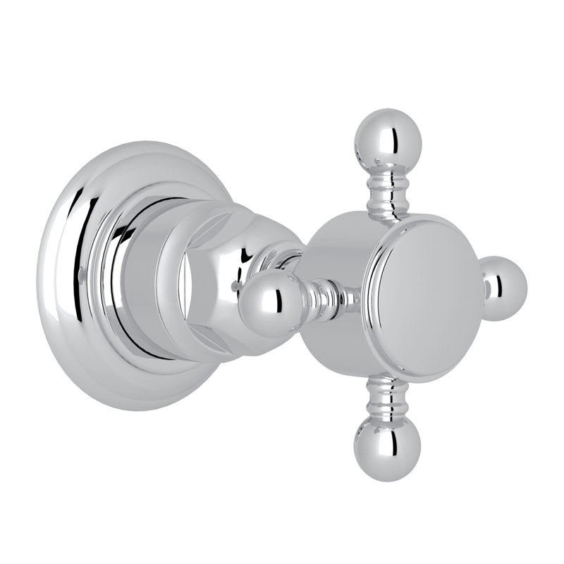 Country Bath Trim For Volume Control And Diverter, Polished Chrome