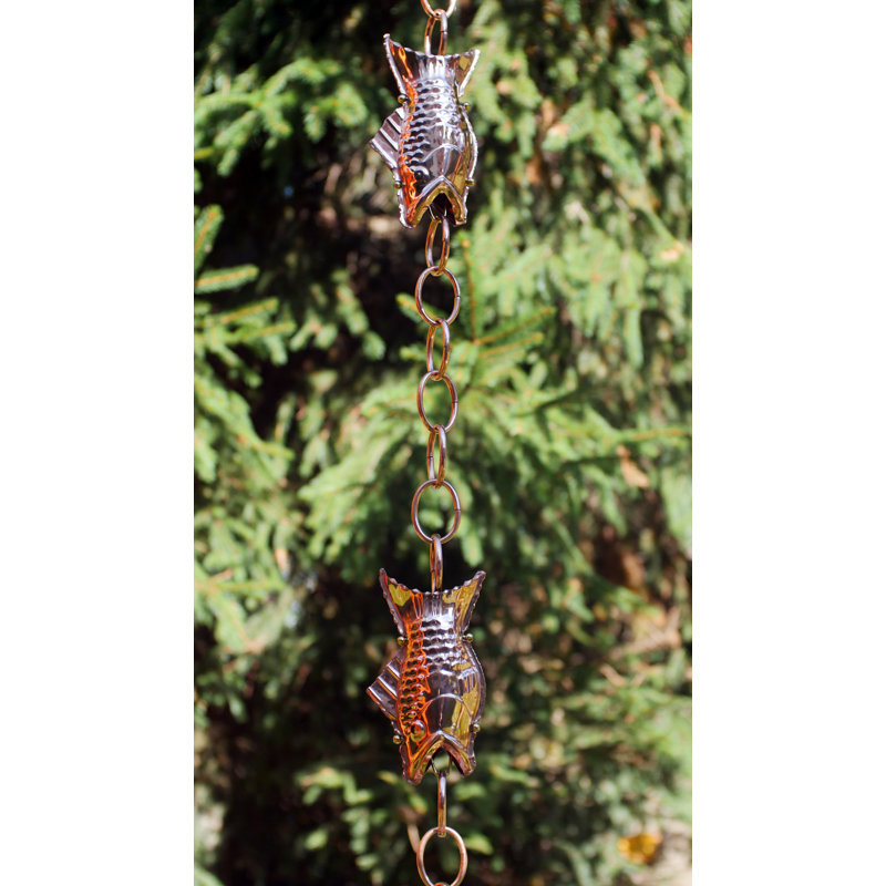 Carlisle Weather Resistant Copper Animals Rain Chain, Polished Copper