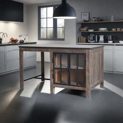 Cuisine en bois massif de style Mid-Century rétro