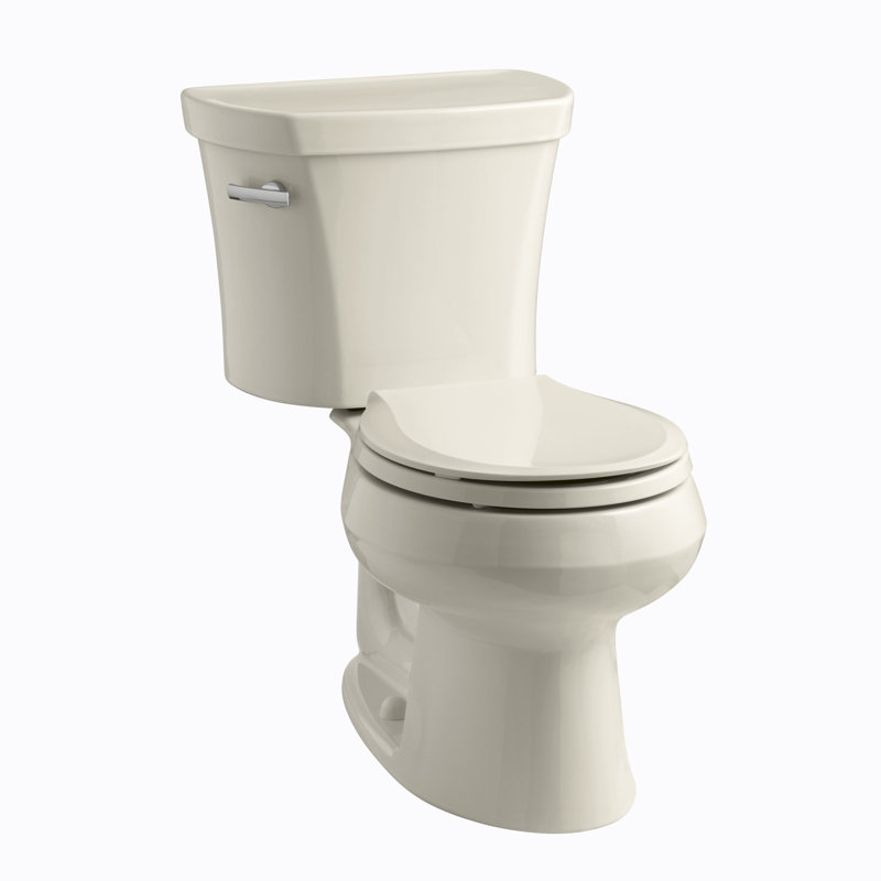 Wellworth 1.28 GPF Water Efficient Round Two-Piece Toilet (Seat Not Included), Almond