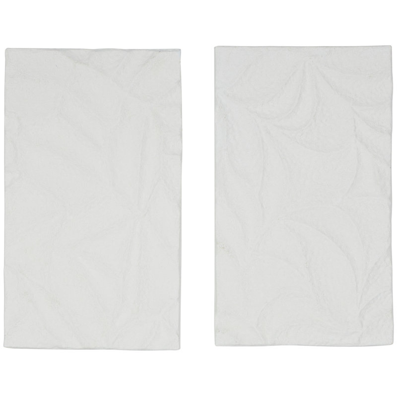 Metal Embossed Leaf White Wall Decor Set