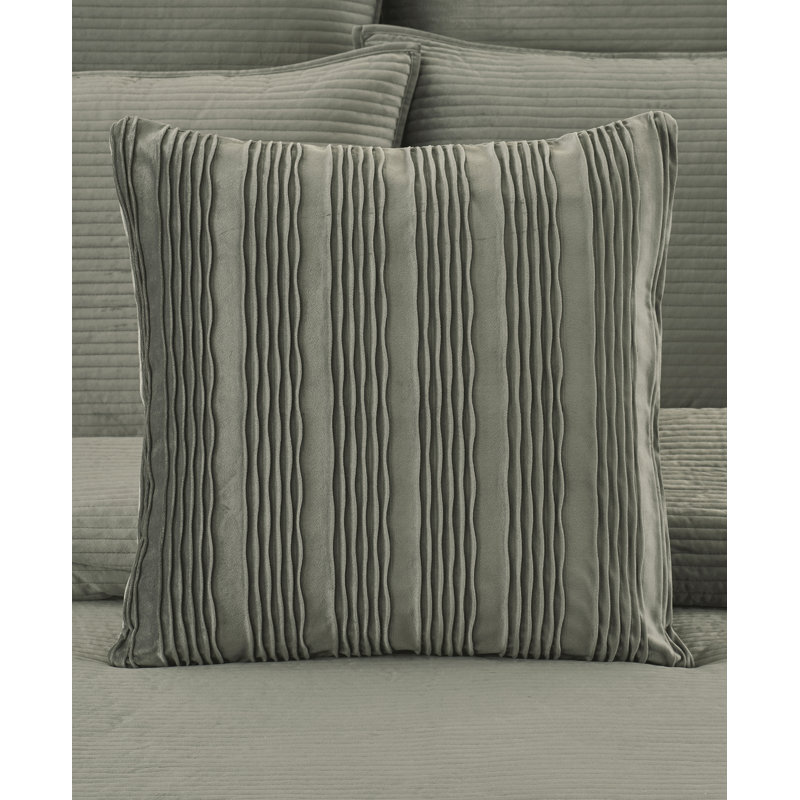 Housse de coussin décoratif carré Townsend Wave, Gris anthracite