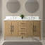Ensemble de meuble-lavabo double 60 po avec plateau en marbre Chambery-94811323-94811324