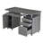 Grey Complete Workstation Computer Desk With Storage Cabinet, Drawers & Keyboard Tray