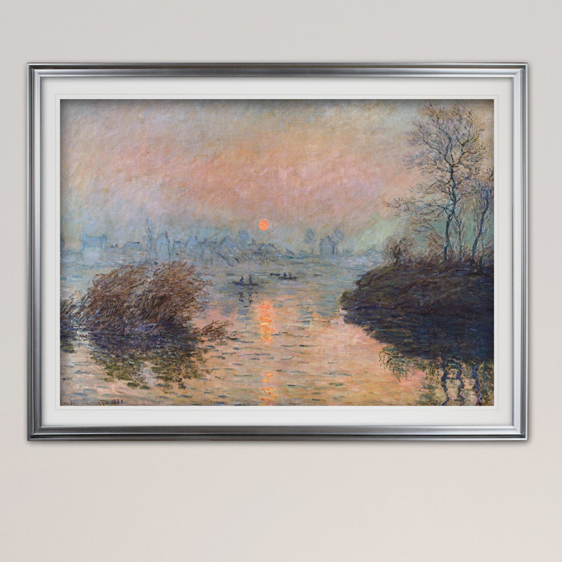 « rectangle soleil de la senne » par claude monet», reproduction de peinture à l’huile, H 28 po x l 38 po x P 1,5 po