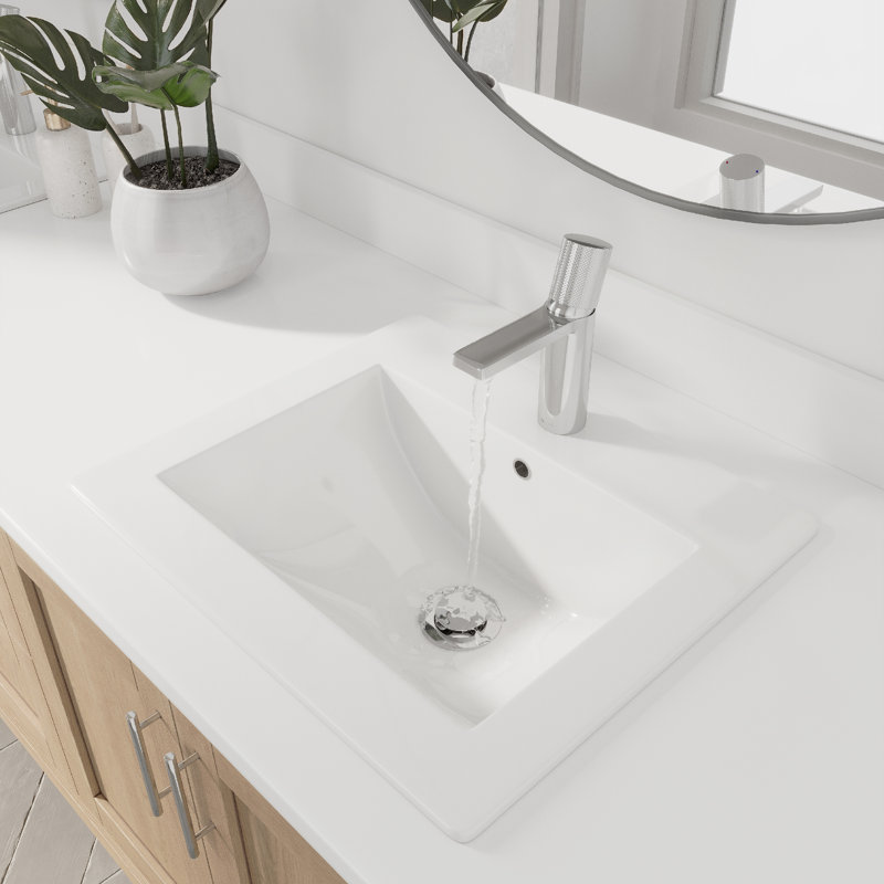 Ensemble de 2 lavabos de salle de bain rectangulaires encastrés l 21,25 po x P 18 po