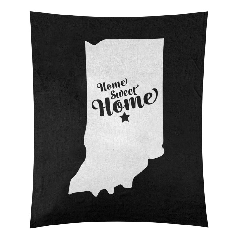 Tapisserie Home Sweet Indianapolis, H 27,5 po x l 37,5 po, Noir