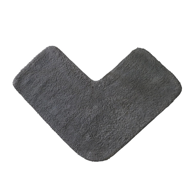 Afruza Corner Shower Bath Mat, Charcoal