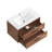 30" Reddish Brown Wall Mounting Bathroom Vanity, Soft Close 2 Drawer, Cabinet And Ceramic Sink For A Smooth Efficient Function Elegant Experience