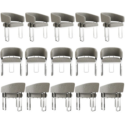 Ensemble de 15 chaises de salle à manger, chaise de baril avec accoudoirs, chaises de salle à manger modernes