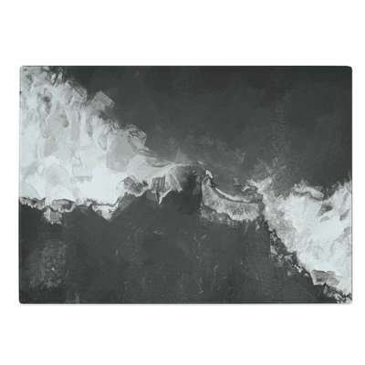 Tempered Glass Surfing the Waves Chopping Board
