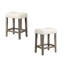 36 - Inch Square Oak Dining Table And 4 Counter Height Stools, 5 Piece Transitional , Engineered Hardwood, Suitable For Room With Linen Blend Fabric Mid Century Modern, Seats 4, Smooth Wood Grain