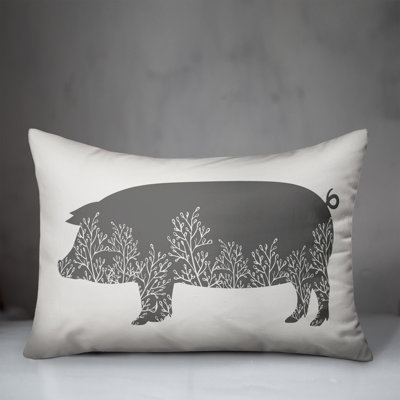  Floral Pig Lumbar Pillow