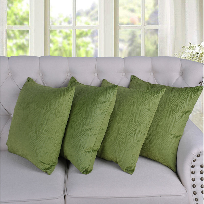 Housse de coussin carrée en velours ikat, Avocat