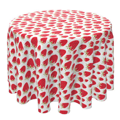 Round Tablecloth, 100% Cotton, 60 Round", Strawberry Dessert