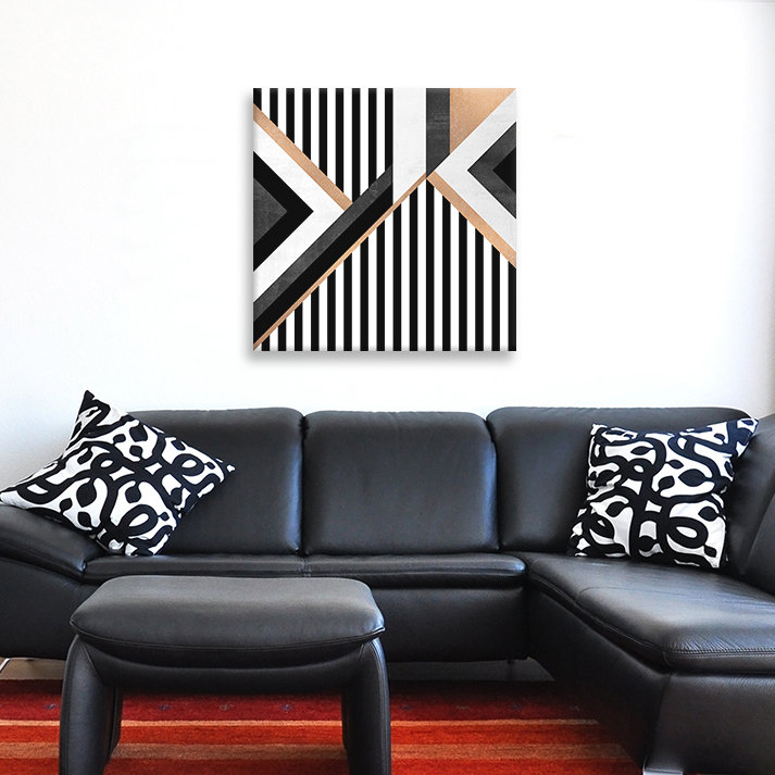 «Stripe Combination», impression sur toile tendue, H 37 po x l 37 po x P 1,5 po, Pas de tapis, Toile tendue