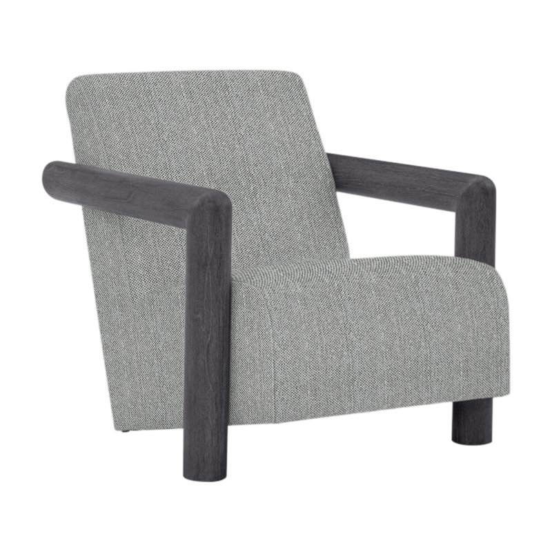 Mara Outdoor Lounge Chair, Light Grey/Dark Grey Linen , Flint Gray